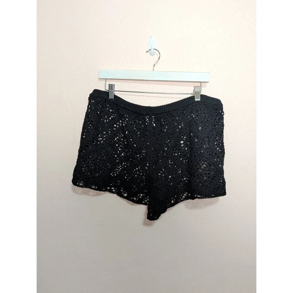 ⭐ Wild Fable Shorts Womens XL Black Crochet Beach Swim Cover Up Boho⭐ - Picture 5 of 10